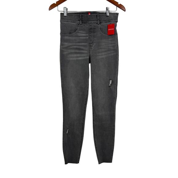 Spanx Petite Distressed Denim Leggings in Vintage Gray Size S NWT - Picture 1 of 9